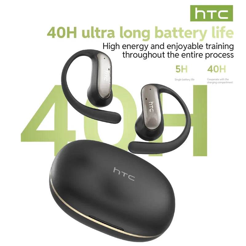 HTC NE52 Open-Style Headphones - Supports Translation in 134 Languages, 40H Ultra Endurance, HiFi Bass, IPX5 Waterproof, Bluetooth 6.0, Over Ear Design - Audio - HTCTOP